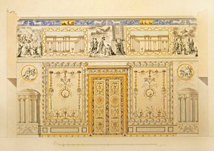 Elevation of a Doorway Wall, Lyons Drawing-Room, Catherine Palace i Tsarskoye Selo, begyndelsen af 1780