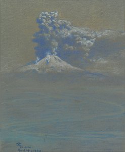 A Shower of Ashes Upon Ottaviano, 1906 (pastel på gråblåt lagt papir)