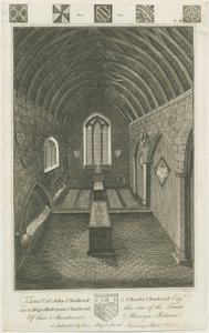 Mavesyn Ridware - Mortuary Chapel of the Mavesyn: gravering og [slut 18. århundrede] (tryk) af Charles Chadwick