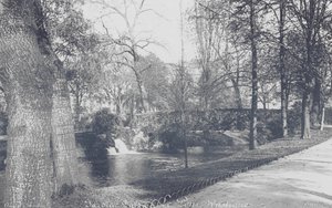 Bordeaux: Jardin-Public, den rustikke bro (s/h-foto) af Charles Chambon