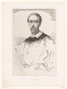 Portret af Félix François Georges Philibert Ziem Raderinger og litografier (serietitel)