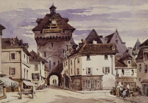Gadescene i Loches, Frankrig (print)