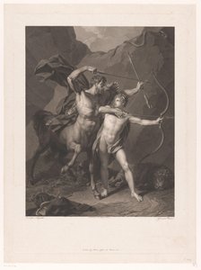 Chiron instruerer Achilles i bueskydning