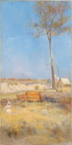 Under en sydlig sol (Tømmerkløverlejr) af Charles Edward Conder