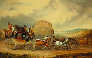 The Exeter til London Royal Mail passerer William Downes Exeter Wagon