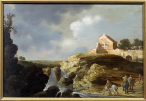 italiensk landskab. Maleri af Carel De Hooch (? - 1638) af Charles Cornelisz de Hooch