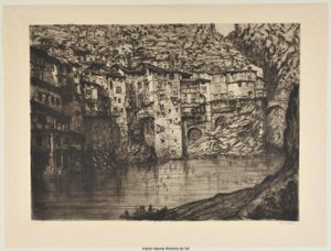 Pont-en-Royans (stort billede) (prøve a) af Charles Cottet