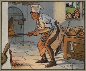 Pat A Cake (farve litho) af Charles Crombie
