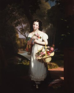 Lille pige med blomster Amelia Palmer, ca. 1830.
