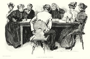 Et spil dam i München (litografi) af Charles Dana Gibson