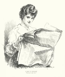 En pige i Tipperary, "Mit hjerte er lige der" (litografi) af Charles Dana Gibson