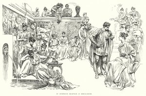 En eftermiddagsreception i Herculaneum (litho) af Charles Dana Gibson