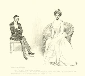 Illustration til Den sociale stige af Charles Dana Gibson
