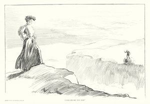 "Se dig for, før du springer" (litografi) af Charles Dana Gibson