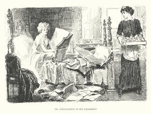 Bekendtgørelsen af hendes forlovelse (litografi) af Charles Dana Gibson