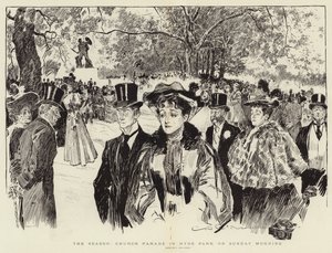 Sæsonen, Church Parade i Hyde Park søndag morgen af Charles Dana Gibson