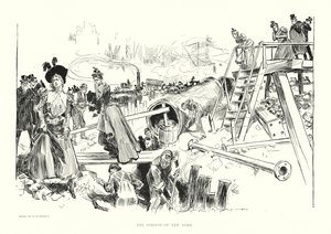 Gaderne i New York (litografi) af Charles Dana Gibson