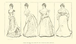 Pigen, der ville have en lille talje (litho) af Charles Dana Gibson