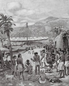 Tidlig handel i Egypten (litografi) af Charles Daniel Ward