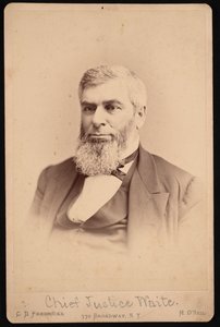 Portræt af Morrison Remick Mott Waite 1816-1888, før 1888 af Charles De Forest Fredricks