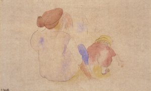 (Kvinde med barn i rød dragt) af Charles Demuth
