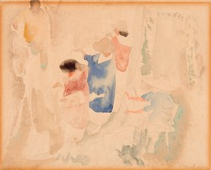 Kunstnere skitserer af Charles Demuth