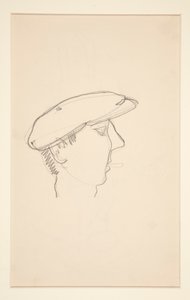 Head of Man Rygning (recto); Kvinde med paraply (verso) af Charles Demuth