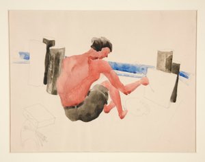 Kunstneren på stranden skitserer af Charles Demuth
