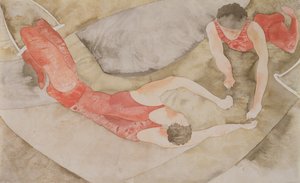 Two Trapeze Performers Red, 1916 (wc på papir) af Charles Demuth