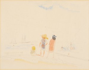 To kvinder og barn på stranden af Charles Demuth