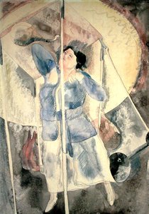 Kvinde med boksesæk (akvarel på papir) af Charles Demuth