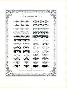 Samling af dekorative vignetter og ornamentale elementer (tryk)
