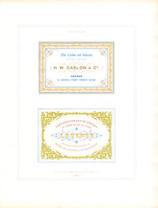 Dekorative visitkortskabeloner med ornamentale rammer (print)