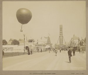 Ballon og pariserhjul i fangenskab, World Columbian Exposition, Chicago af Charles Dudley Arnold