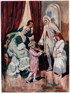 Mozart vinder kongelighedens hjerte c1763 i begyndelsen af det 20. århundrede af Charles Dudley Tennant