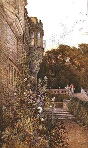 On the Terrace, Haddon Hall (akvarel) af Charles Earle