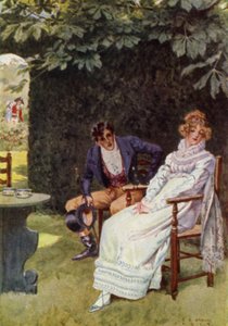 Illustration til The Amateur Gentleman af Jeffery Farnol (farve litho)