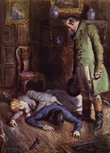 Illustration til The Amateur Gentleman af Jeffery Farnol (farve litho) af Charles Edmund (after) Brock