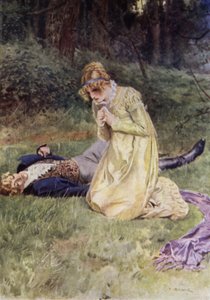 Illustration til The Amateur Gentleman af Jeffery Farnol (farve litho)