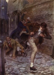 Illustration til The Amateur Gentleman af Jeffery Farnol (farve litho) af Charles Edmund (after) Brock
