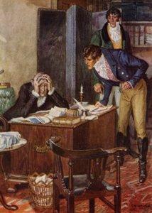 Illustration til The Amateur Gentleman af Jeffery Farnol (farve litho) af Charles Edmund (after) Brock
