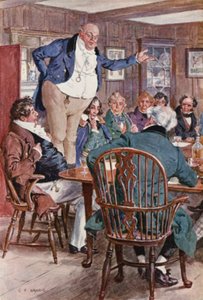 Illustration til The Pickwick Papers af Charles Dickens (farvelitografi)