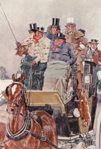 Illustration til The Pickwick Papers af Charles Dickens (farvelitografi)