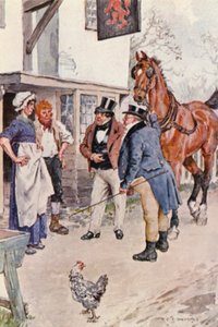 Illustration til The Pickwick Papers af Charles Dickens (farvelitografi) af Charles Edmund (after) Brock