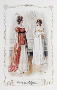 "Undskyld min indblanding, det var venligt ment", Georgina Darcy til Elizabeth Bennet, illustration til 