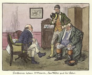 Illustration til Pickwick Papers af Charles Edmund Brock