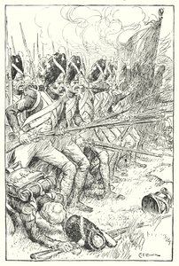 Den franske garde ved Waterloo (litho) af Charles Edmund Brock