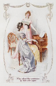 "De trøstede deres elendighed med duetter efter aftensmaden", illustration fra 