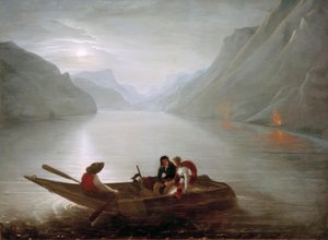 Julie og Saint-Preux ved Genevesøen af Charles Edouard Crespy Le Prince