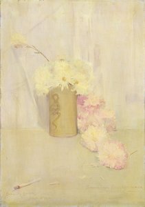 Røg og krysantemum blomster af Charles Edward Conder